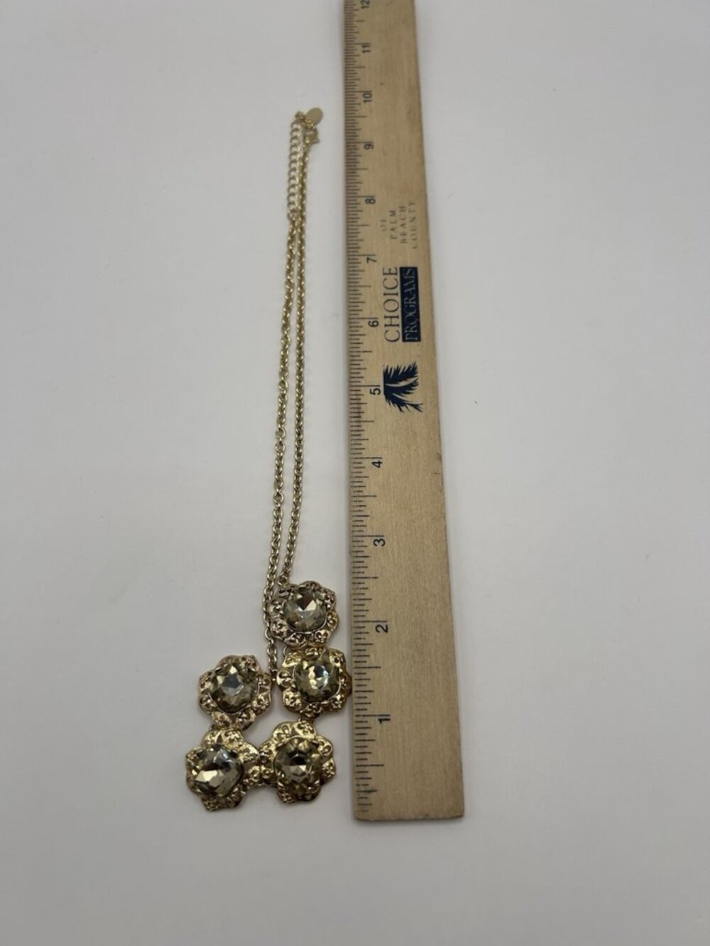 Marlyn Schiff Gold Tone Necklace Rhinestones Statement Jewelry Christmas Holiday - Picture 11 of 11